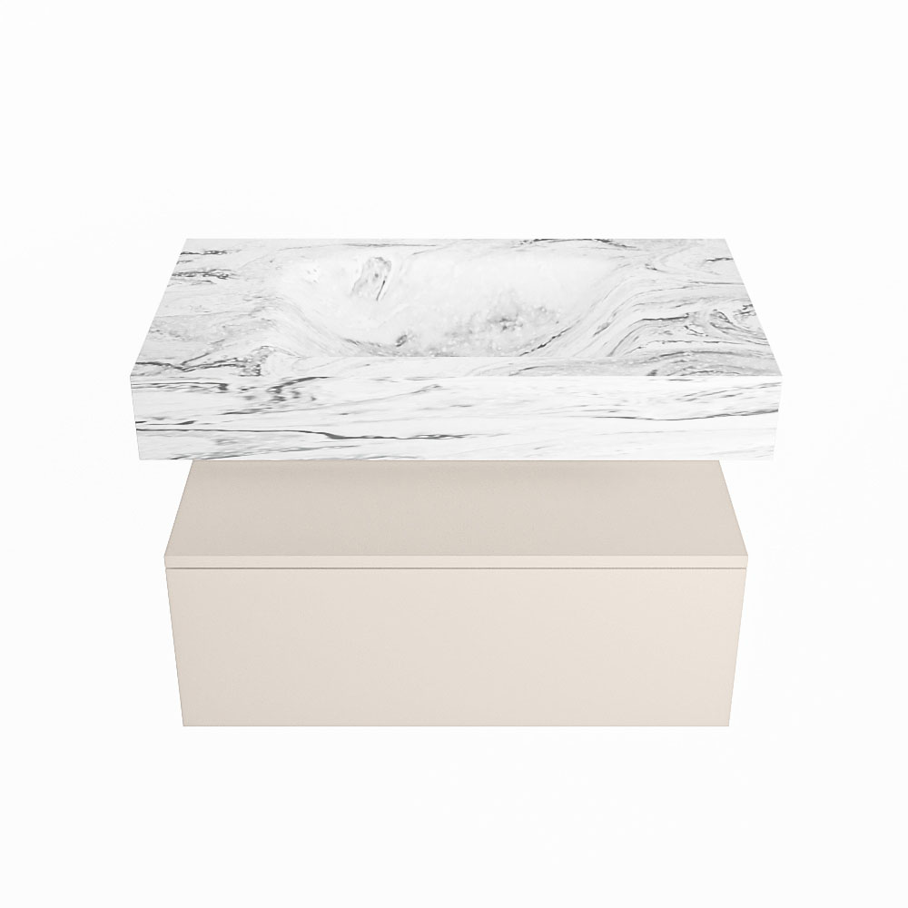 MONDIAZ ALAN-DLUX 80cm mueble de baño Linen 1 cajón. Lavabo CLOUD Centro sin orificios color Glace. 4 MONDIAZ ALAN-DLUX 80cm mueble de baño Linen 1 cajón. Lavabo CLOUD Centro sin orificios color Glace. - Imagen 4