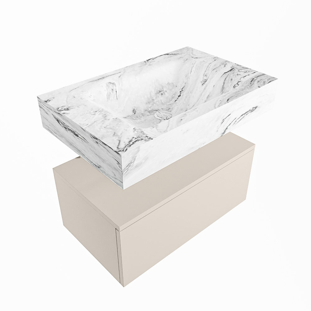 MONDIAZ ALAN-DLUX 70cm mueble de baño Linen 1 cajón. Lavabo CLOUD Centro sin orificios color Glace. 5 MONDIAZ ALAN-DLUX 70cm mueble de baño Linen 1 cajón. Lavabo CLOUD Centro sin orificios color Glace. - Imagen 5