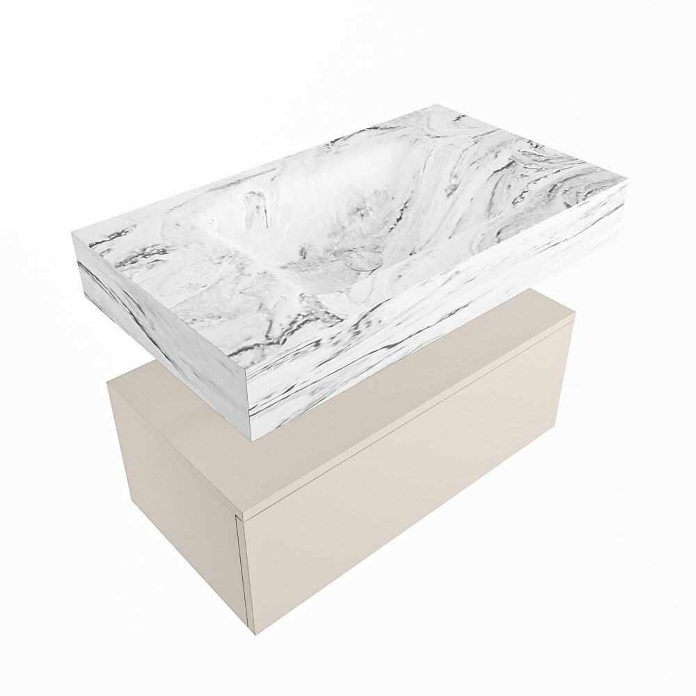 MONDIAZ ALAN-DLUX 80cm mueble de baño Linen 1 cajón. Lavabo CLOUD Centro sin orificios color Glace. 5 MONDIAZ ALAN-DLUX 80cm mueble de baño Linen 1 cajón. Lavabo CLOUD Centro sin orificios color Glace. - Imagen 5