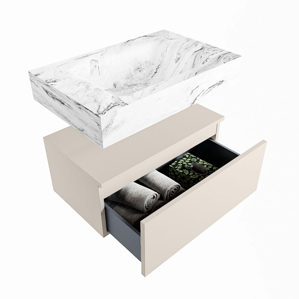 MONDIAZ ALAN-DLUX 70cm mueble de baño Linen 1 cajón. Lavabo CLOUD Centro sin orificios color Glace. 6 MONDIAZ ALAN-DLUX 70cm mueble de baño Linen 1 cajón. Lavabo CLOUD Centro sin orificios color Glace. - Imagen 6
