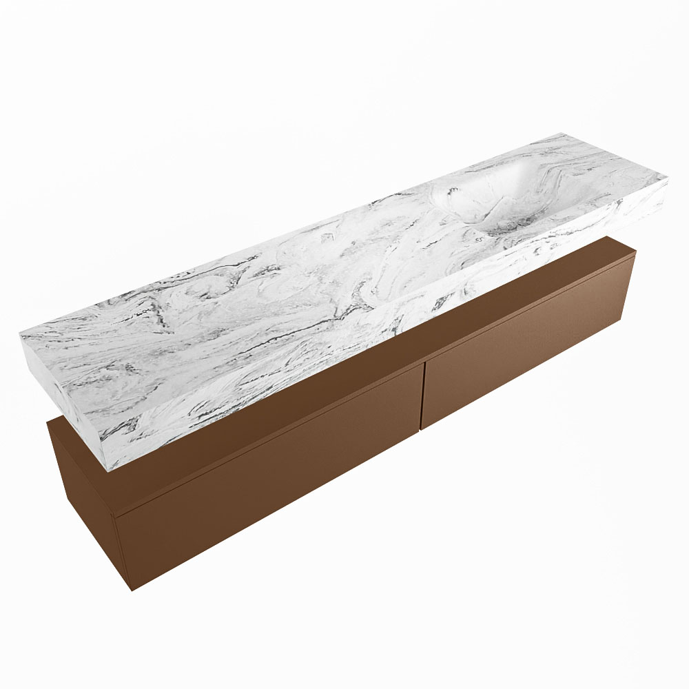 MONDIAZ ALAN-DLUX 200cm mueble de baño Rust 2 cajones. Lavabo CLOUD Derecho sin orificios color Glace. 5 MONDIAZ ALAN-DLUX 200cm mueble de baño Rust 2 cajones. Lavabo CLOUD Derecho sin orificios color Glace. - Imagen 5