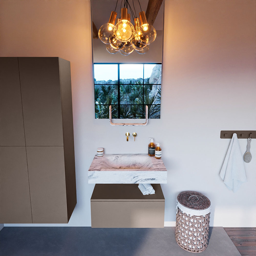 MONDIAZ ALAN-DLUX 70cm mueble de baño Smoke 1 cajón. Lavabo CLOUD Centro sin orificios color Glace. 2 MONDIAZ ALAN-DLUX 70cm mueble de baño Smoke 1 cajón. Lavabo CLOUD Centro sin orificios color Glace. - Imagen 2