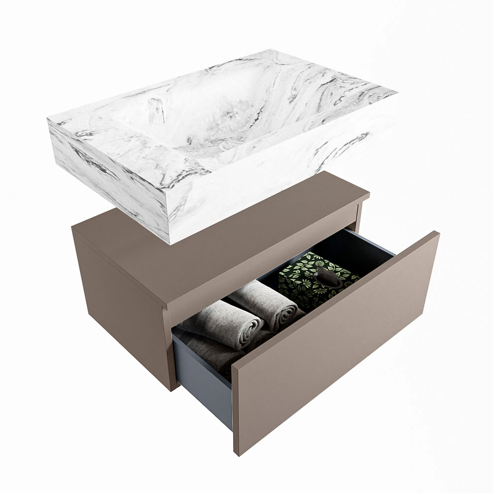 MONDIAZ ALAN-DLUX 70cm mueble de baño Smoke 1 cajón. Lavabo CLOUD Centro sin orificios color Glace. 6 MONDIAZ ALAN-DLUX 70cm mueble de baño Smoke 1 cajón. Lavabo CLOUD Centro sin orificios color Glace. - Imagen 6