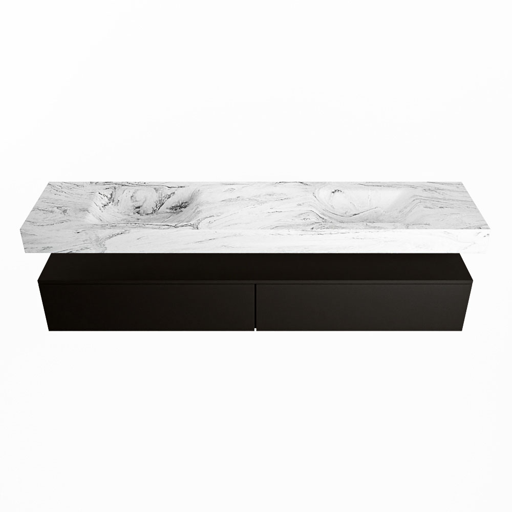 MONDIAZ ALAN-DLUX 200cm mueble de baño Urban 2 cajones. Lavabo CLOUD Doble sin orificios color Glace. 4 MONDIAZ ALAN-DLUX 200cm mueble de baño Urban 2 cajones. Lavabo CLOUD Doble sin orificios color Glace. - Imagen 4