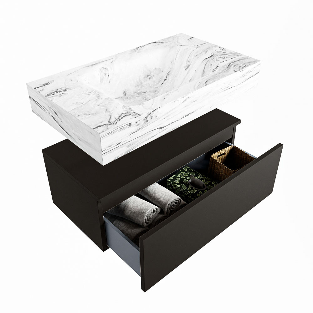 MONDIAZ ALAN-DLUX 80cm mueble de baño Urban 1 cajón. Lavabo CLOUD Centro 1 orificio color Glace. 6 MONDIAZ ALAN-DLUX 80cm mueble de baño Urban 1 cajón. Lavabo CLOUD Centro 1 orificio color Glace. - Imagen 6