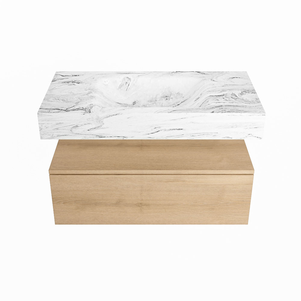MONDIAZ ALAN-DLUX 90cm mueble de baño Washed Oak 1 cajón. Lavabo CLOUD Centro sin orificios color Glace. 4 MONDIAZ ALAN-DLUX 90cm mueble de baño Washed Oak 1 cajón. Lavabo CLOUD Centro sin orificios color Glace. - Imagen 4