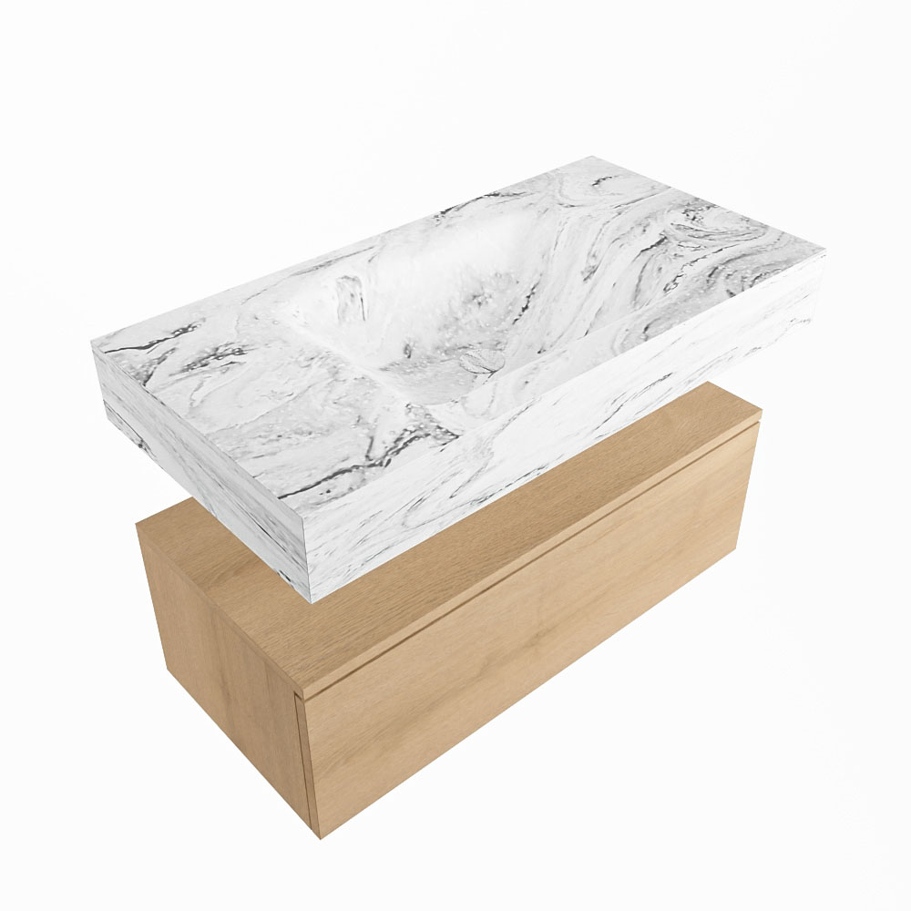 MONDIAZ ALAN-DLUX 90cm mueble de baño Washed Oak 1 cajón. Lavabo CLOUD Centro sin orificios color Glace. 5 MONDIAZ ALAN-DLUX 90cm mueble de baño Washed Oak 1 cajón. Lavabo CLOUD Centro sin orificios color Glace. - Imagen 5