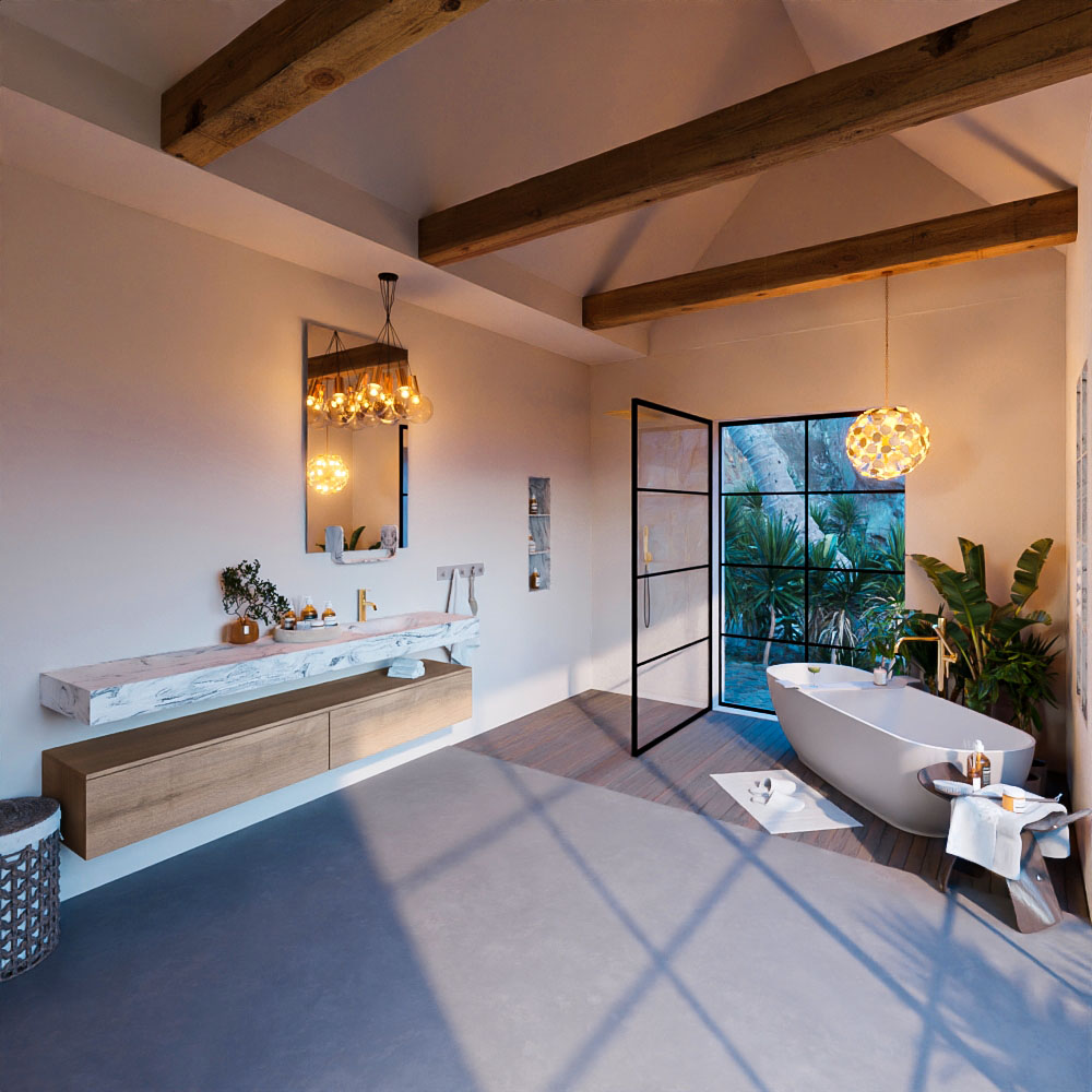 MONDIAZ ALAN-DLUX 200cm mueble de baño Washed Oak 2 cajones. Lavabo CLOUD Derecho 1 orificio color Glace. 3 MONDIAZ ALAN-DLUX 200cm mueble de baño Washed Oak 2 cajones. Lavabo CLOUD Derecho 1 orificio color Glace. - Imagen 3