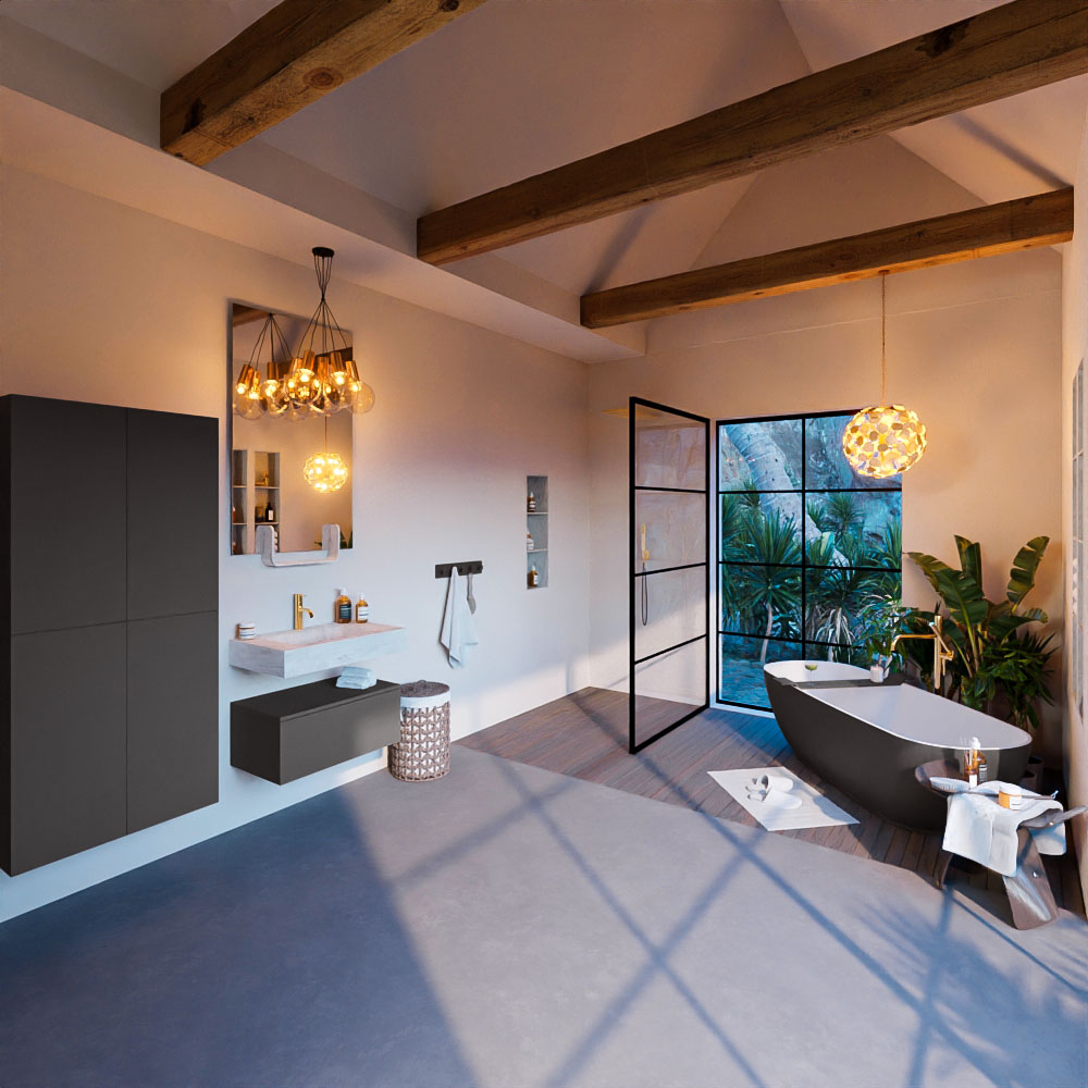 MONDIAZ ALAN-DLUX 70cm mueble de baño Dark Grey 1 cajón. Lavabo CLOUD Centro 1 orificio color Opalo. 3 MONDIAZ ALAN-DLUX 70cm mueble de baño Dark Grey 1 cajón. Lavabo CLOUD Centro 1 orificio color Opalo. - Imagen 3