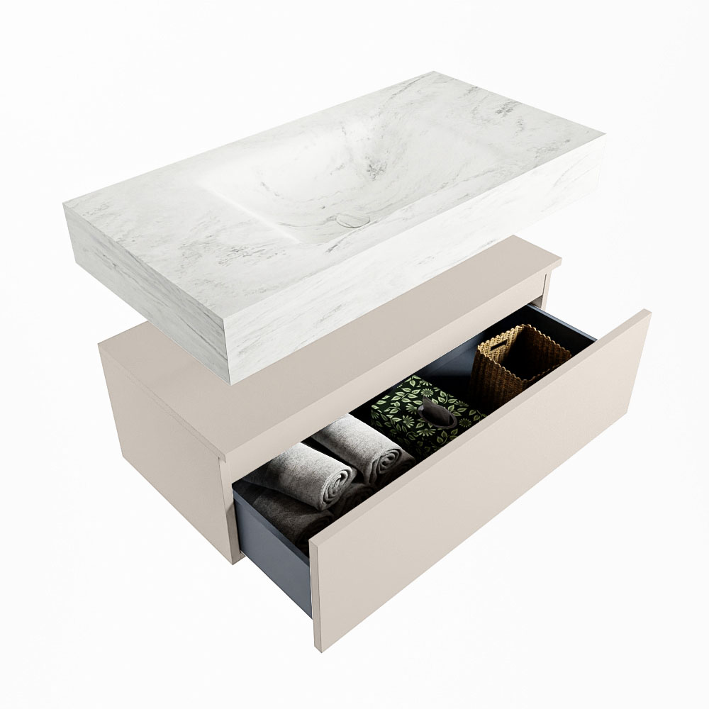 MONDIAZ ALAN-DLUX 90cm mueble de baño Linen 1 cajón. Lavabo CLOUD Centro sin orificios color Opalo. 6 MONDIAZ ALAN-DLUX 90cm mueble de baño Linen 1 cajón. Lavabo CLOUD Centro sin orificios color Opalo. - Imagen 6