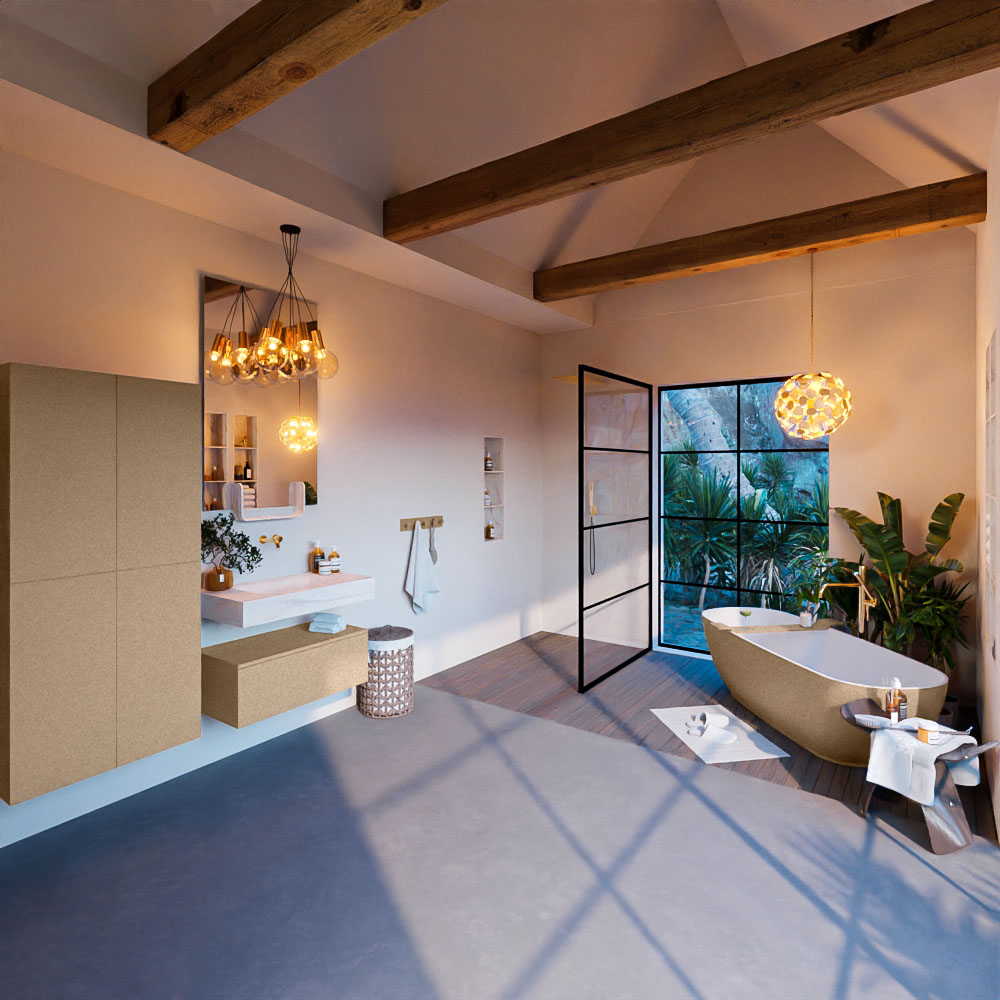 MONDIAZ ALAN-DLUX 80cm mueble de baño Oro 1 cajón. Lavabo CLOUD Centro sin orificios color Opalo. 3 MONDIAZ ALAN-DLUX 80cm mueble de baño Oro 1 cajón. Lavabo CLOUD Centro sin orificios color Opalo. - Imagen 3