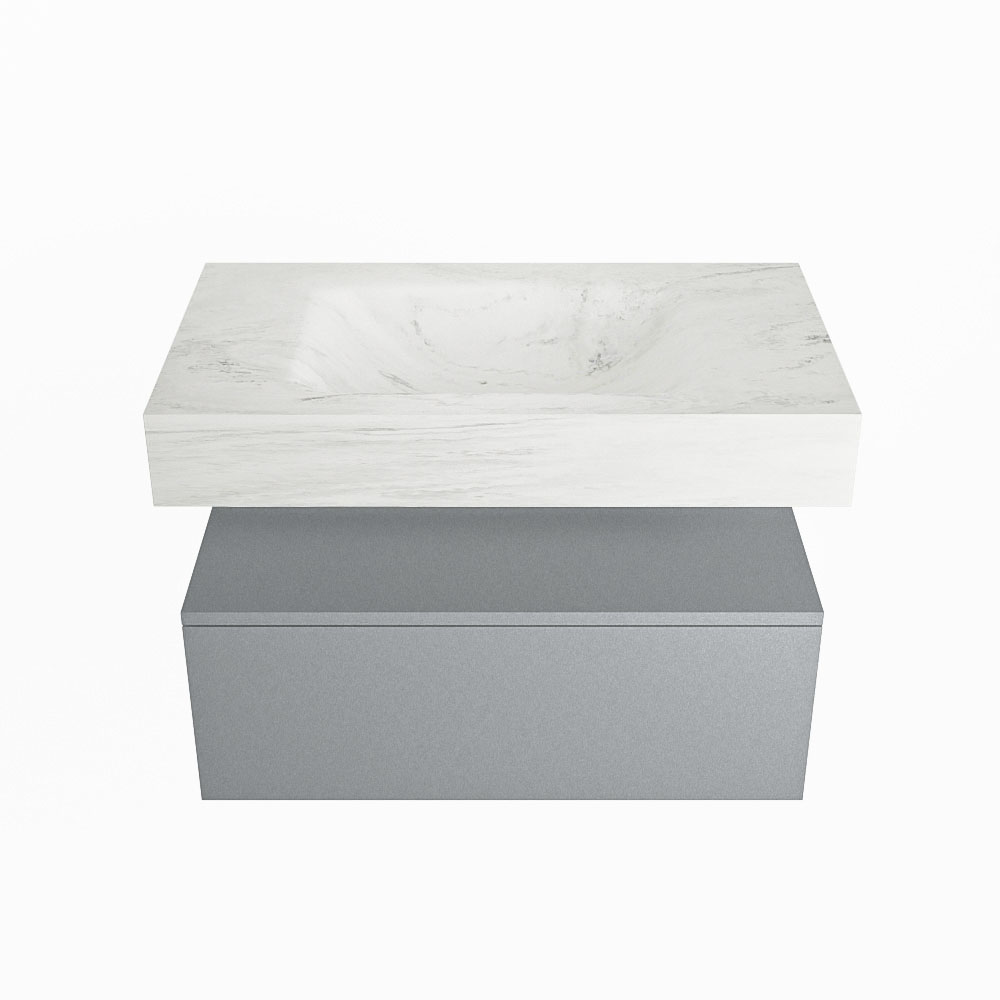 MONDIAZ ALAN-DLUX 80cm mueble de baño Plata 1 cajón. Lavabo CLOUD Centro sin orificios color Opalo. 4 MONDIAZ ALAN-DLUX 80cm mueble de baño Plata 1 cajón. Lavabo CLOUD Centro sin orificios color Opalo. - Imagen 4