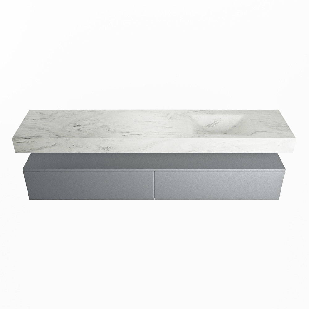 MONDIAZ ALAN-DLUX 200cm mueble de baño Plata 2 cajones. Lavabo CLOUD Derecho 1 orificio color Opalo. 4 MONDIAZ ALAN-DLUX 200cm mueble de baño Plata 2 cajones. Lavabo CLOUD Derecho 1 orificio color Opalo. - Imagen 4