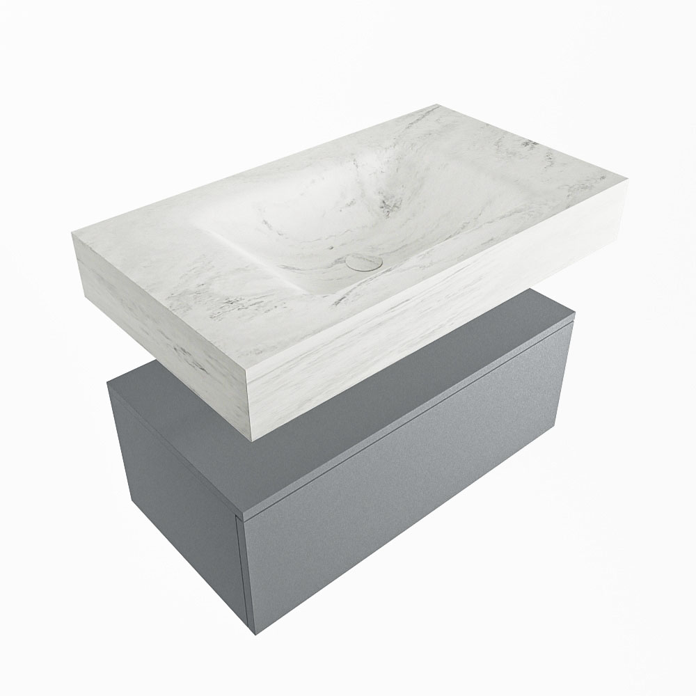 MONDIAZ ALAN-DLUX 80cm mueble de baño Plata 1 cajón. Lavabo CLOUD Centro sin orificios color Opalo. 5 MONDIAZ ALAN-DLUX 80cm mueble de baño Plata 1 cajón. Lavabo CLOUD Centro sin orificios color Opalo. - Imagen 5
