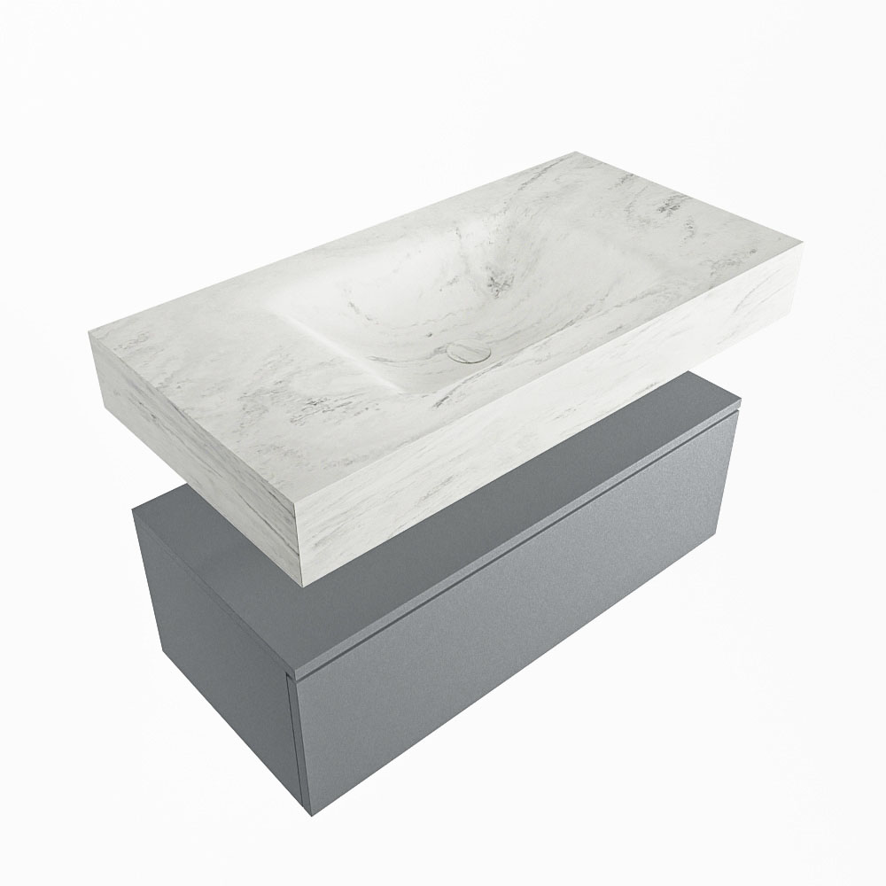 MONDIAZ ALAN-DLUX 90cm mueble de baño Plata 1 cajón. Lavabo CLOUD Centro sin orificios color Opalo. 5 MONDIAZ ALAN-DLUX 90cm mueble de baño Plata 1 cajón. Lavabo CLOUD Centro sin orificios color Opalo. - Imagen 5