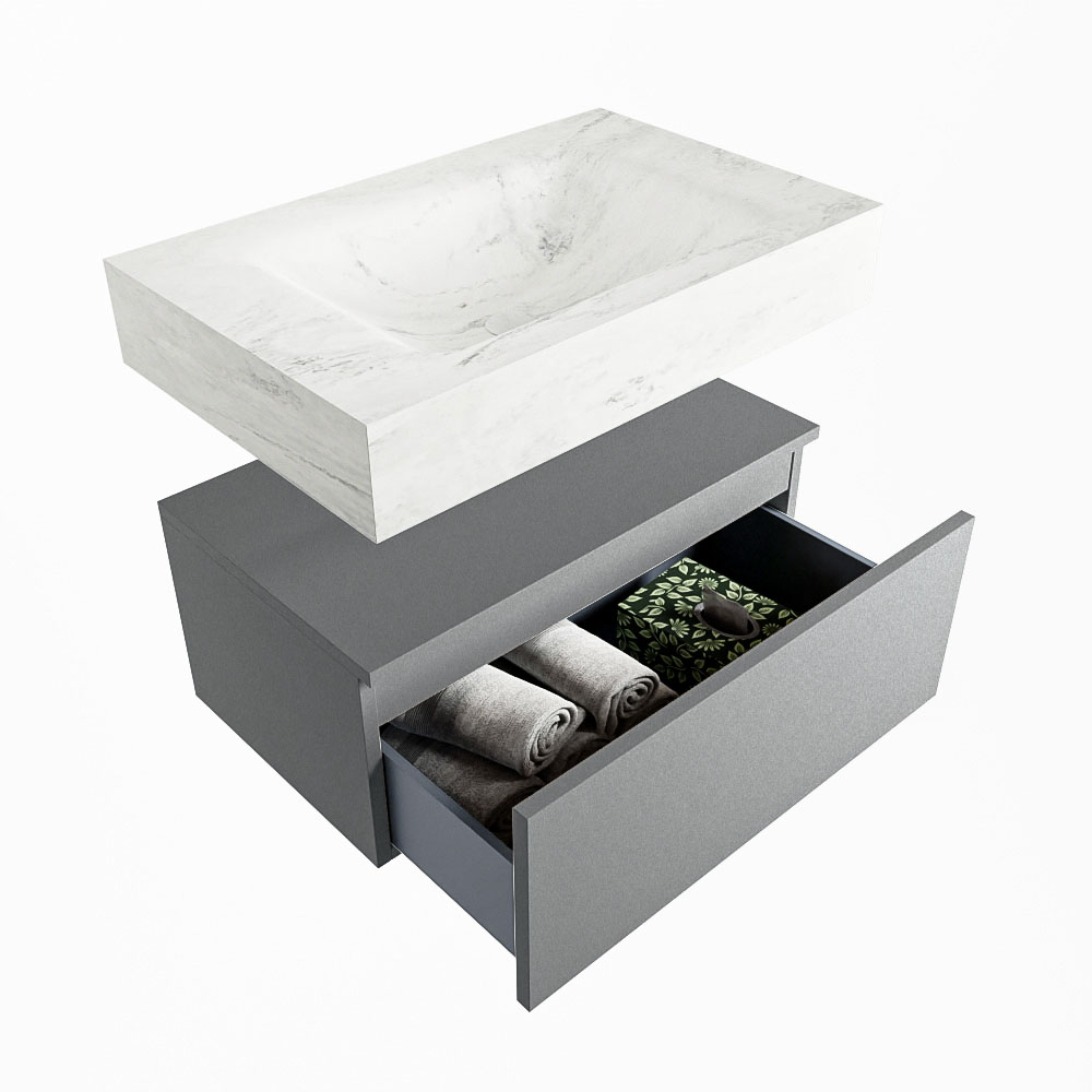 MONDIAZ ALAN-DLUX 70cm mueble de baño Plata 1 cajón. Lavabo CLOUD Centro sin orificios color Opalo. 6 MONDIAZ ALAN-DLUX 70cm mueble de baño Plata 1 cajón. Lavabo CLOUD Centro sin orificios color Opalo. - Imagen 6