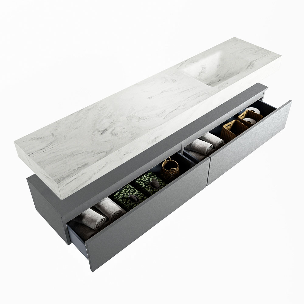 MONDIAZ ALAN-DLUX 200cm mueble de baño Plata 2 cajones. Lavabo CLOUD Derecho 1 orificio color Opalo. 6 MONDIAZ ALAN-DLUX 200cm mueble de baño Plata 2 cajones. Lavabo CLOUD Derecho 1 orificio color Opalo. - Imagen 6