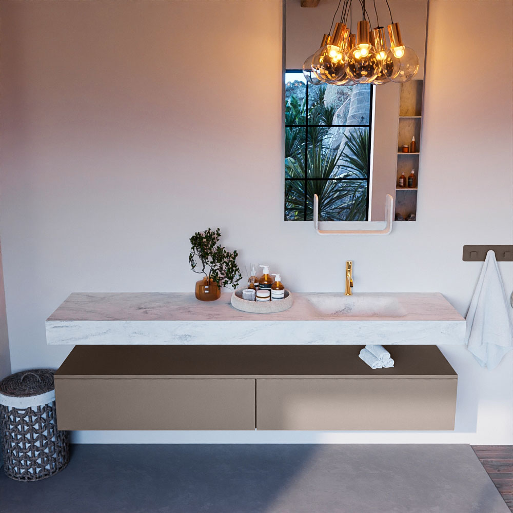 MONDIAZ ALAN-DLUX 200cm mueble de baño Smoke 2 cajones. Lavabo CLOUD Derecho 1 orificio color Opalo. 2 MONDIAZ ALAN-DLUX 200cm mueble de baño Smoke 2 cajones. Lavabo CLOUD Derecho 1 orificio color Opalo. - Imagen 2