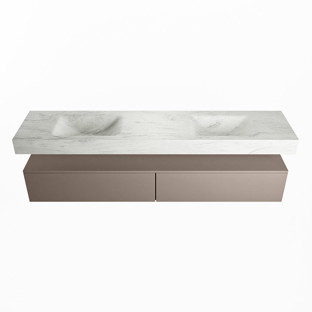 MONDIAZ ALAN-DLUX 200cm mueble de baño Smoke 2 cajones. Lavabo CLOUD Doble 2 orificios color Opalo. 4 MONDIAZ ALAN-DLUX 200cm mueble de baño Smoke 2 cajones. Lavabo CLOUD Doble 2 orificios color Opalo. - Imagen 4