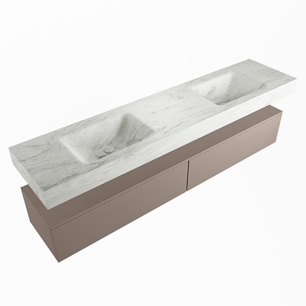 MONDIAZ ALAN-DLUX 200cm mueble de baño Smoke 2 cajones. Lavabo CLOUD Doble 2 orificios color Opalo. 5 MONDIAZ ALAN-DLUX 200cm mueble de baño Smoke 2 cajones. Lavabo CLOUD Doble 2 orificios color Opalo. - Imagen 5