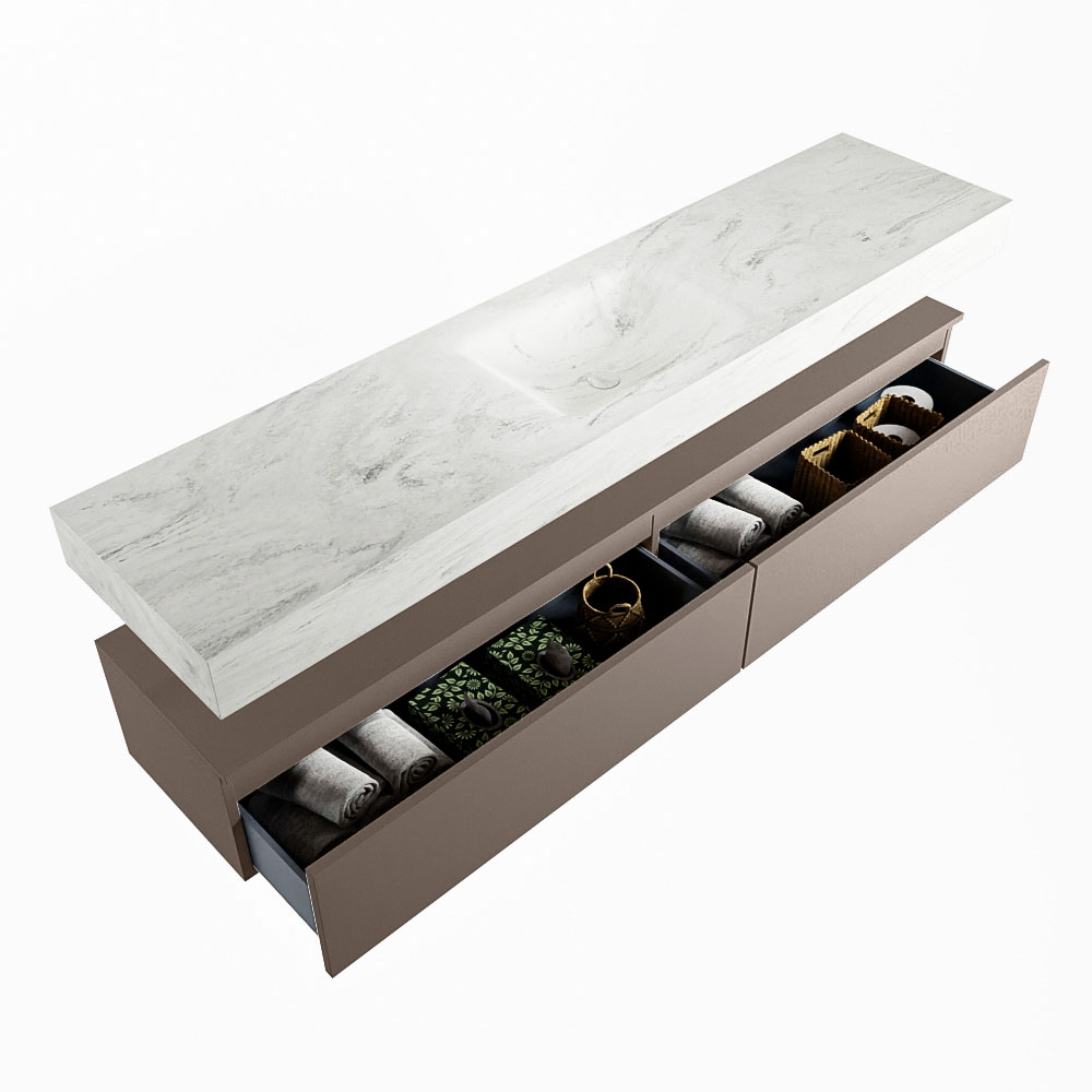 MONDIAZ ALAN-DLUX 200cm mueble de baño Smoke 2 cajones. Lavabo CLOUD Centro 1 orificio color Opalo. 6 MONDIAZ ALAN-DLUX 200cm mueble de baño Smoke 2 cajones. Lavabo CLOUD Centro 1 orificio color Opalo. - Imagen 6