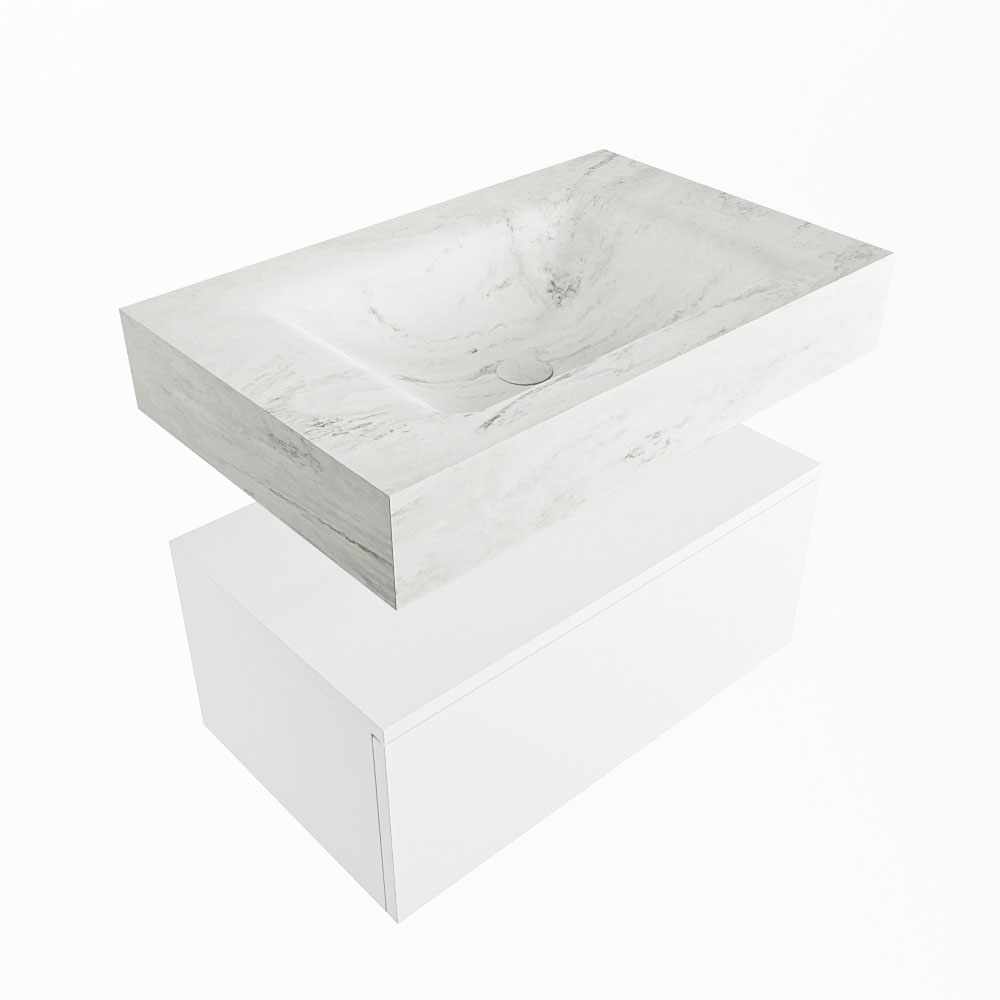 MONDIAZ ALAN-DLUX 70cm mueble de baño Talc 1 cajón. Lavabo CLOUD Centro sin orificios color Opalo. 5 MONDIAZ ALAN-DLUX 70cm mueble de baño Talc 1 cajón. Lavabo CLOUD Centro sin orificios color Opalo. - Imagen 5