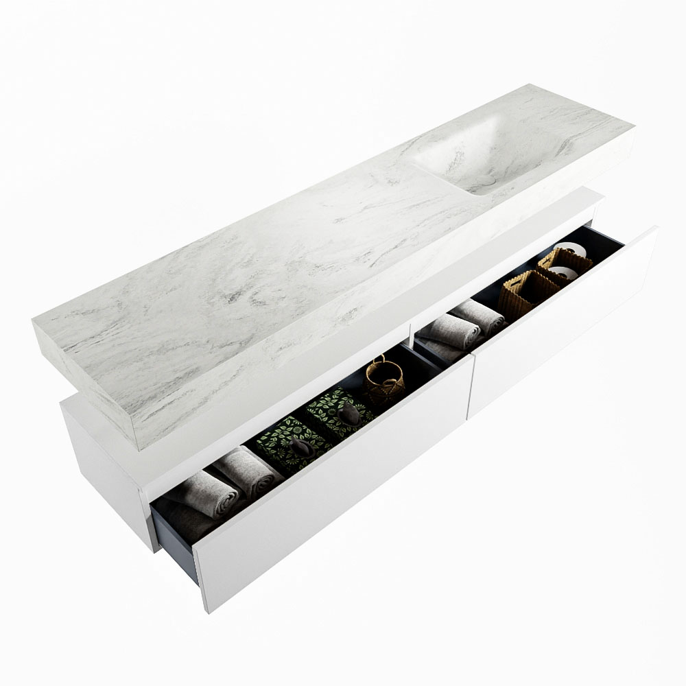 MONDIAZ ALAN-DLUX 200cm mueble de baño Talc 2 cajones. Lavabo CLOUD Derecho 1 orificio color Opalo. 6 MONDIAZ ALAN-DLUX 200cm mueble de baño Talc 2 cajones. Lavabo CLOUD Derecho 1 orificio color Opalo. - Imagen 6