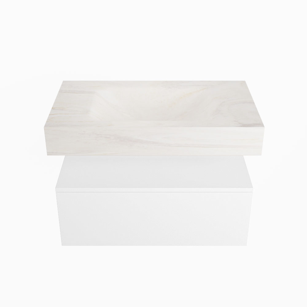 MONDIAZ ALAN-DLUX 80cm mueble de baño Talc 1 cajón. Lavabo CLOUD Centro sin orificios color Ostra. 4 MONDIAZ ALAN-DLUX 80cm mueble de baño Talc 1 cajón. Lavabo CLOUD Centro sin orificios color Ostra. - Imagen 4