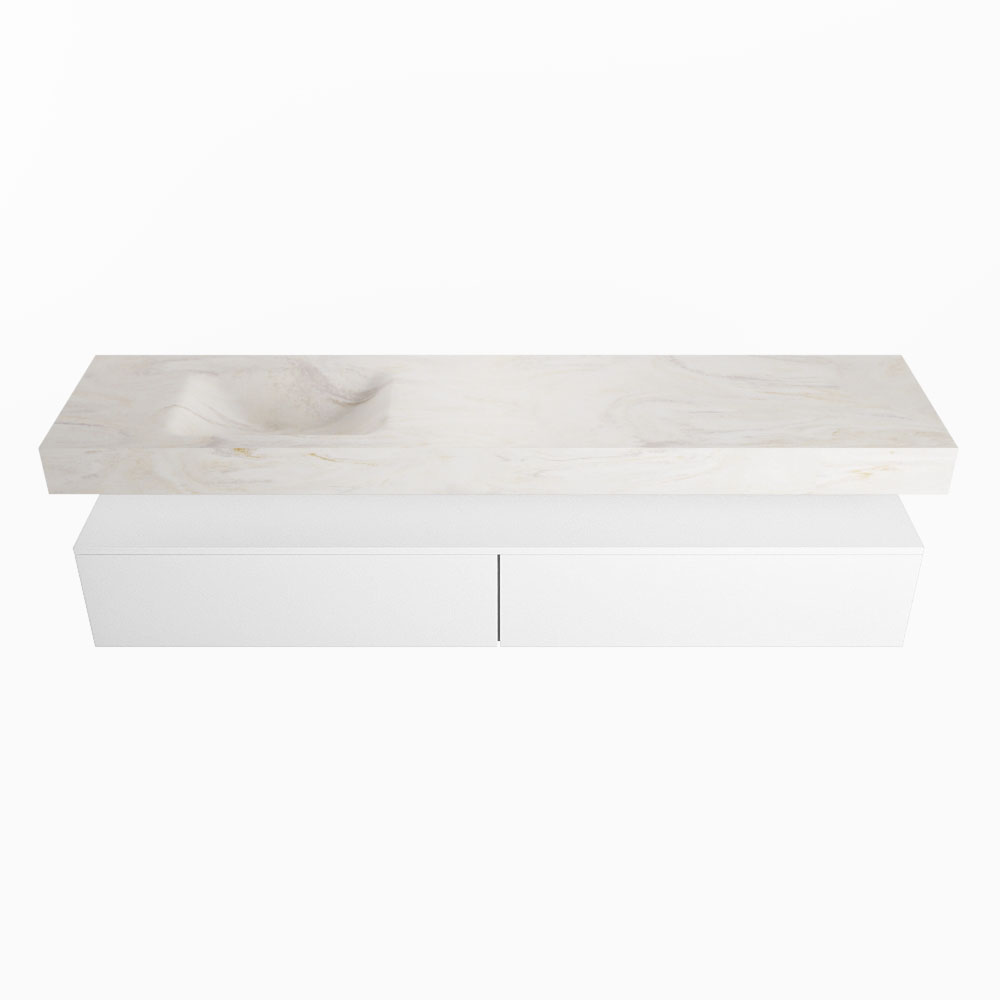 MONDIAZ ALAN-DLUX 200cm mueble de baño Talc 2 cajones. Lavabo CLOUD Izquierda sin orificios color Ostra. 4 MONDIAZ ALAN-DLUX 200cm mueble de baño Talc 2 cajones. Lavabo CLOUD Izquierda sin orificios color Ostra. - Imagen 4