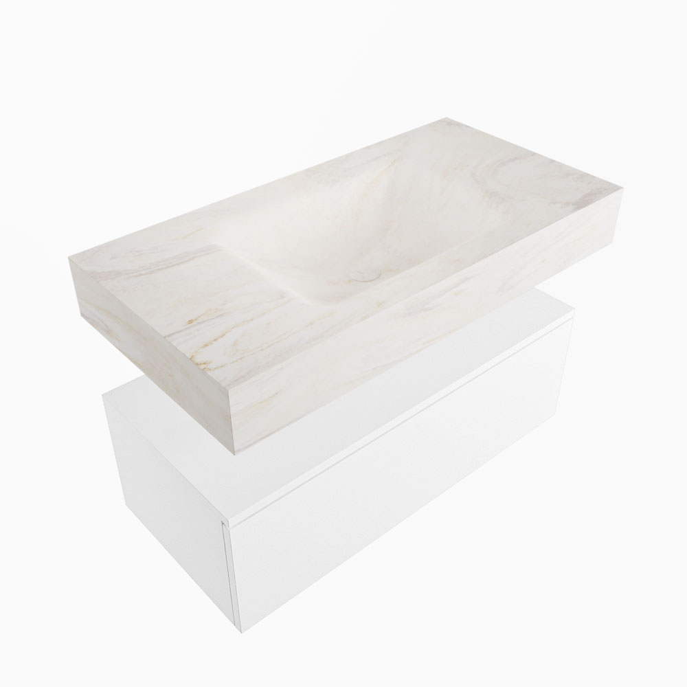 MONDIAZ ALAN-DLUX 90cm mueble de baño Talc 1 cajón. Lavabo CLOUD Centro 1 orificio color Ostra. 5 MONDIAZ ALAN-DLUX 90cm mueble de baño Talc 1 cajón. Lavabo CLOUD Centro 1 orificio color Ostra. - Imagen 5