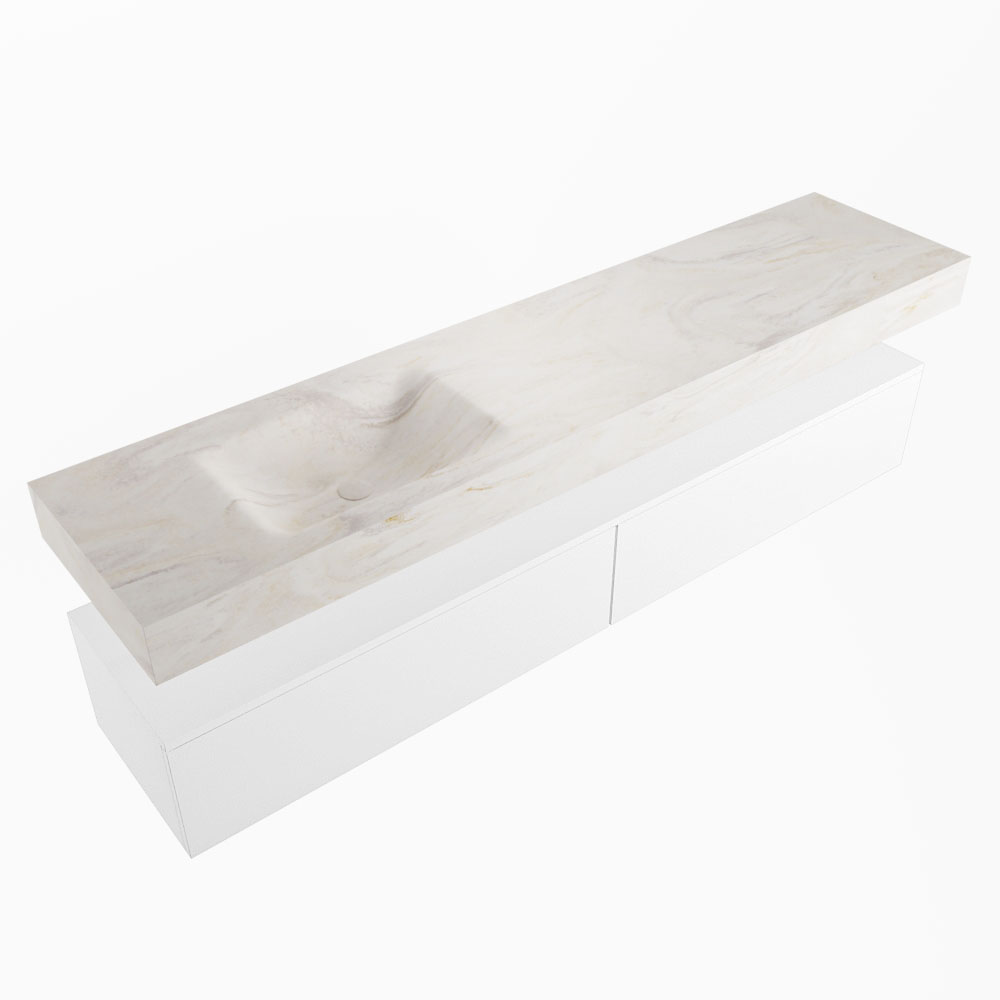 MONDIAZ ALAN-DLUX 200cm mueble de baño Talc 2 cajones. Lavabo CLOUD Izquierda sin orificios color Ostra. 5 MONDIAZ ALAN-DLUX 200cm mueble de baño Talc 2 cajones. Lavabo CLOUD Izquierda sin orificios color Ostra. - Imagen 5