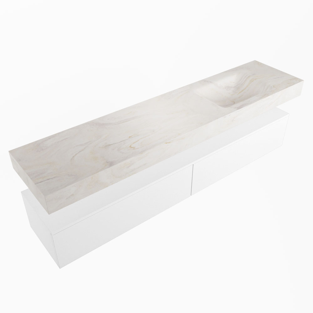 MONDIAZ ALAN-DLUX 200cm mueble de baño Talc 2 cajones. Lavabo CLOUD Derecho sin orificios color Ostra. 5 MONDIAZ ALAN-DLUX 200cm mueble de baño Talc 2 cajones. Lavabo CLOUD Derecho sin orificios color Ostra. - Imagen 5
