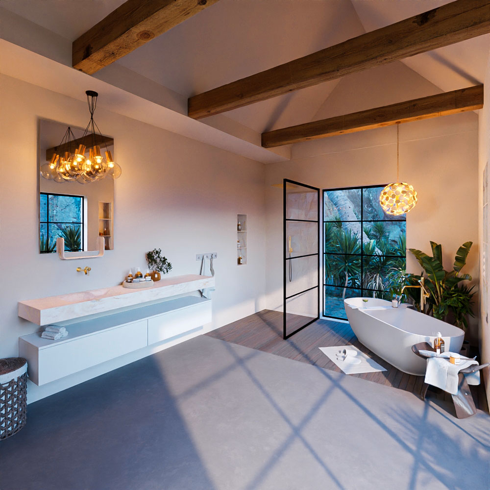 MONDIAZ ALAN-DLUX 200cm mueble de baño Talc 2 cajones. Lavabo CLOUD Izquierda sin orificios color Ostra. 3 MONDIAZ ALAN-DLUX 200cm mueble de baño Talc 2 cajones. Lavabo CLOUD Izquierda sin orificios color Ostra. - Imagen 3