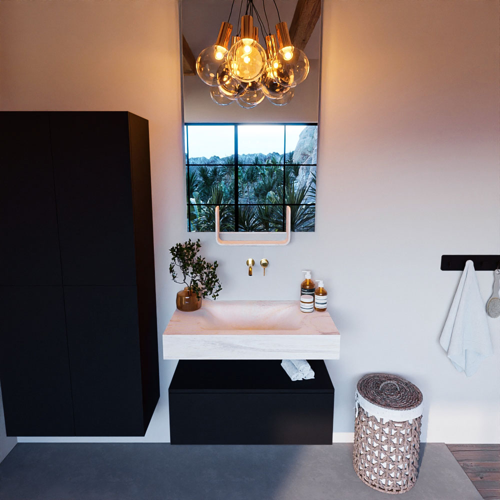 MONDIAZ ALAN-DLUX 80cm mueble de baño Urban 1 cajón. Lavabo CLOUD Centro sin orificios color Ostra. 2 MONDIAZ ALAN-DLUX 80cm mueble de baño Urban 1 cajón. Lavabo CLOUD Centro sin orificios color Ostra. - Imagen 2