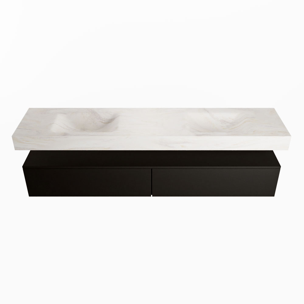 MONDIAZ ALAN-DLUX 200cm mueble de baño Urban 2 cajones. Lavabo CLOUD Doble 2 orificios color Ostra. 4 MONDIAZ ALAN-DLUX 200cm mueble de baño Urban 2 cajones. Lavabo CLOUD Doble 2 orificios color Ostra. - Imagen 4
