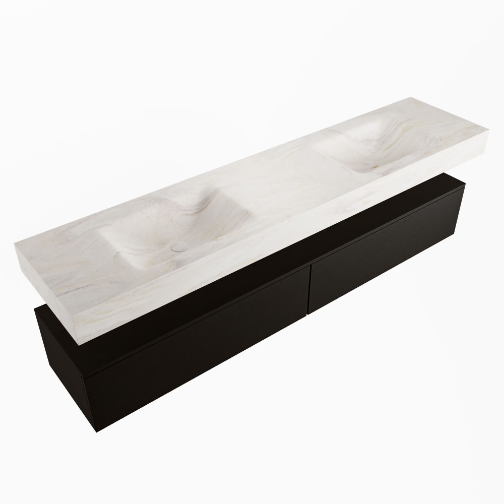 MONDIAZ ALAN-DLUX 200cm mueble de baño Urban 2 cajones. Lavabo CLOUD Doble 2 orificios color Ostra. 5 MONDIAZ ALAN-DLUX 200cm mueble de baño Urban 2 cajones. Lavabo CLOUD Doble 2 orificios color Ostra. - Imagen 5