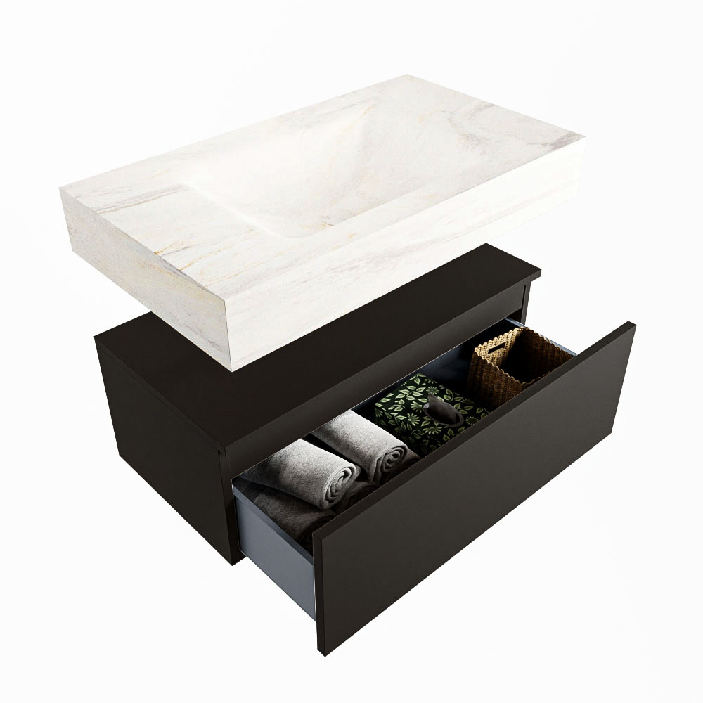 MONDIAZ ALAN-DLUX 80cm mueble de baño Urban 1 cajón. Lavabo CLOUD Centro sin orificios color Ostra. 6 MONDIAZ ALAN-DLUX 80cm mueble de baño Urban 1 cajón. Lavabo CLOUD Centro sin orificios color Ostra. - Imagen 6