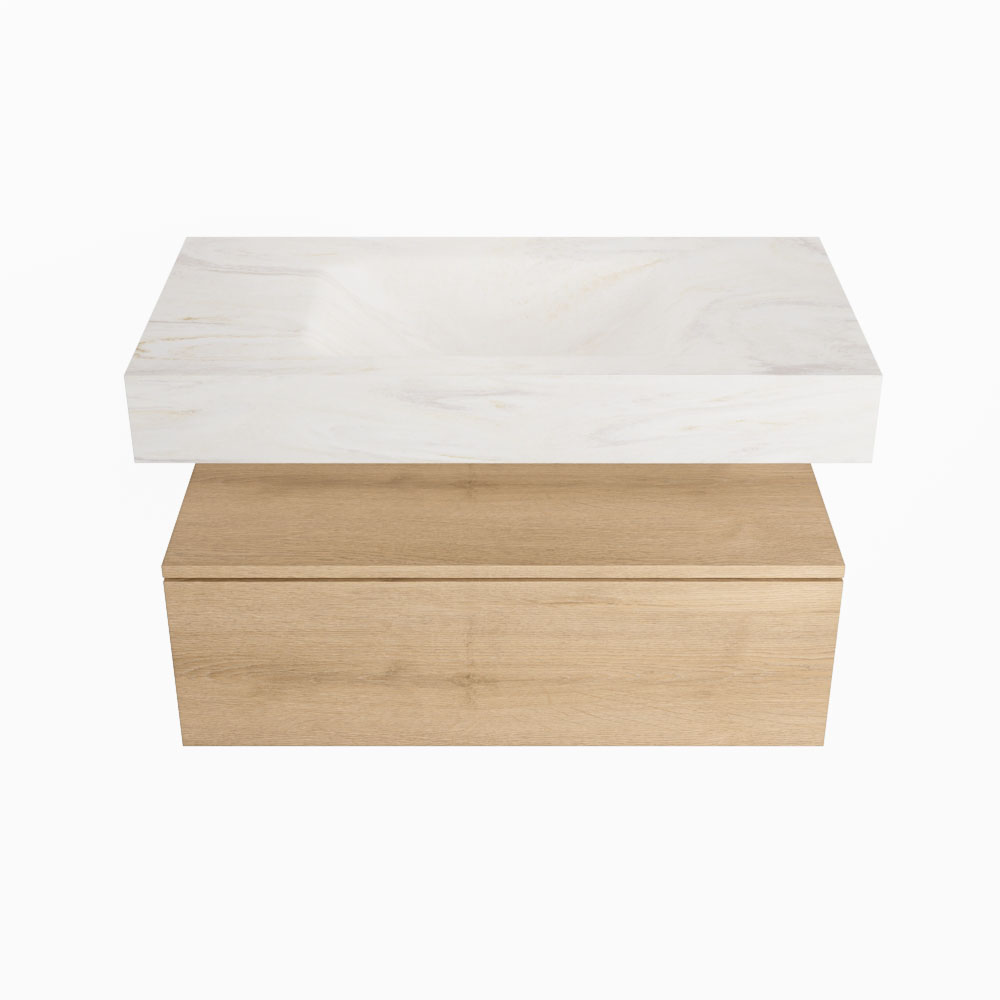 MONDIAZ ALAN-DLUX 90cm mueble de baño Washed Oak 1 cajón. Lavabo CLOUD Centro 1 orificio color Ostra. 4 MONDIAZ ALAN-DLUX 90cm mueble de baño Washed Oak 1 cajón. Lavabo CLOUD Centro 1 orificio color Ostra. - Imagen 4