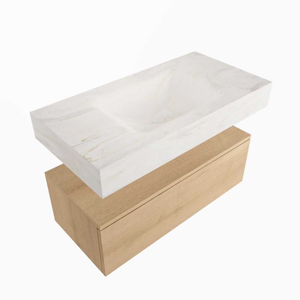 MONDIAZ ALAN-DLUX 90cm mueble de baño Washed Oak 1 cajón. Lavabo CLOUD Centro 1 orificio color Ostra. 5 MONDIAZ ALAN-DLUX 90cm mueble de baño Washed Oak 1 cajón. Lavabo CLOUD Centro 1 orificio color Ostra. - Imagen 5
