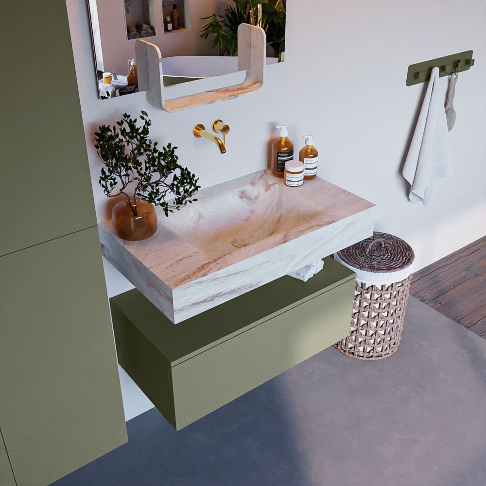MONDIAZ ALAN-DLUX 80cm mueble de baño Army 1 cajón. Lavabo CLOUD Centro sin orificios color Frappe. 1 MONDIAZ ALAN-DLUX 80cm mueble de baño Army 1 cajón. Lavabo CLOUD Centro sin orificios color Frappe.