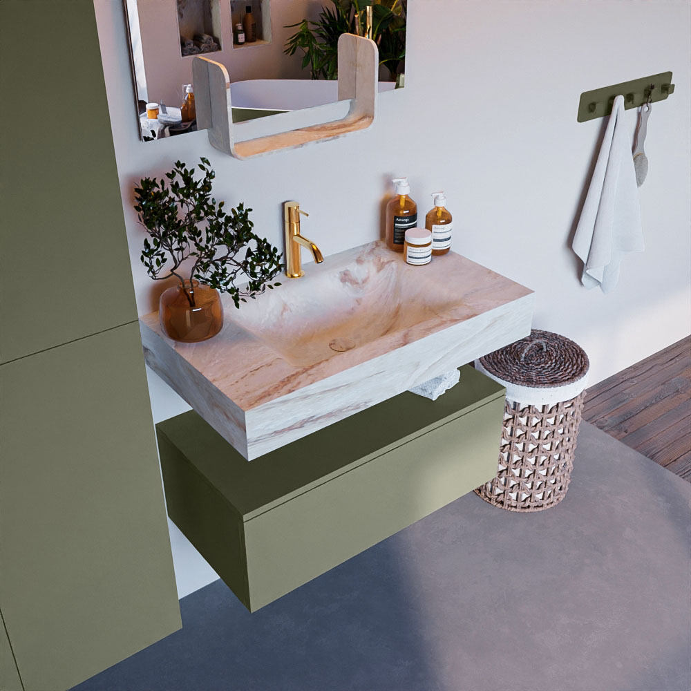 MONDIAZ ALAN-DLUX 80cm mueble de baño Army 1 cajón. Lavabo CLOUD Centro 1 orificio color Frappe. 1 MONDIAZ ALAN-DLUX 80cm mueble de baño Army 1 cajón. Lavabo CLOUD Centro 1 orificio color Frappe.