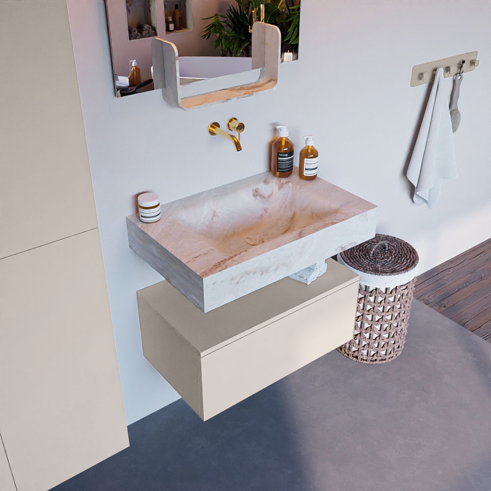 MONDIAZ ALAN-DLUX 70cm mueble de baño Linen 1 cajón. Lavabo CLOUD Centro sin orificios color Frappe. 1 MONDIAZ ALAN-DLUX 70cm mueble de baño Linen 1 cajón. Lavabo CLOUD Centro sin orificios color Frappe.