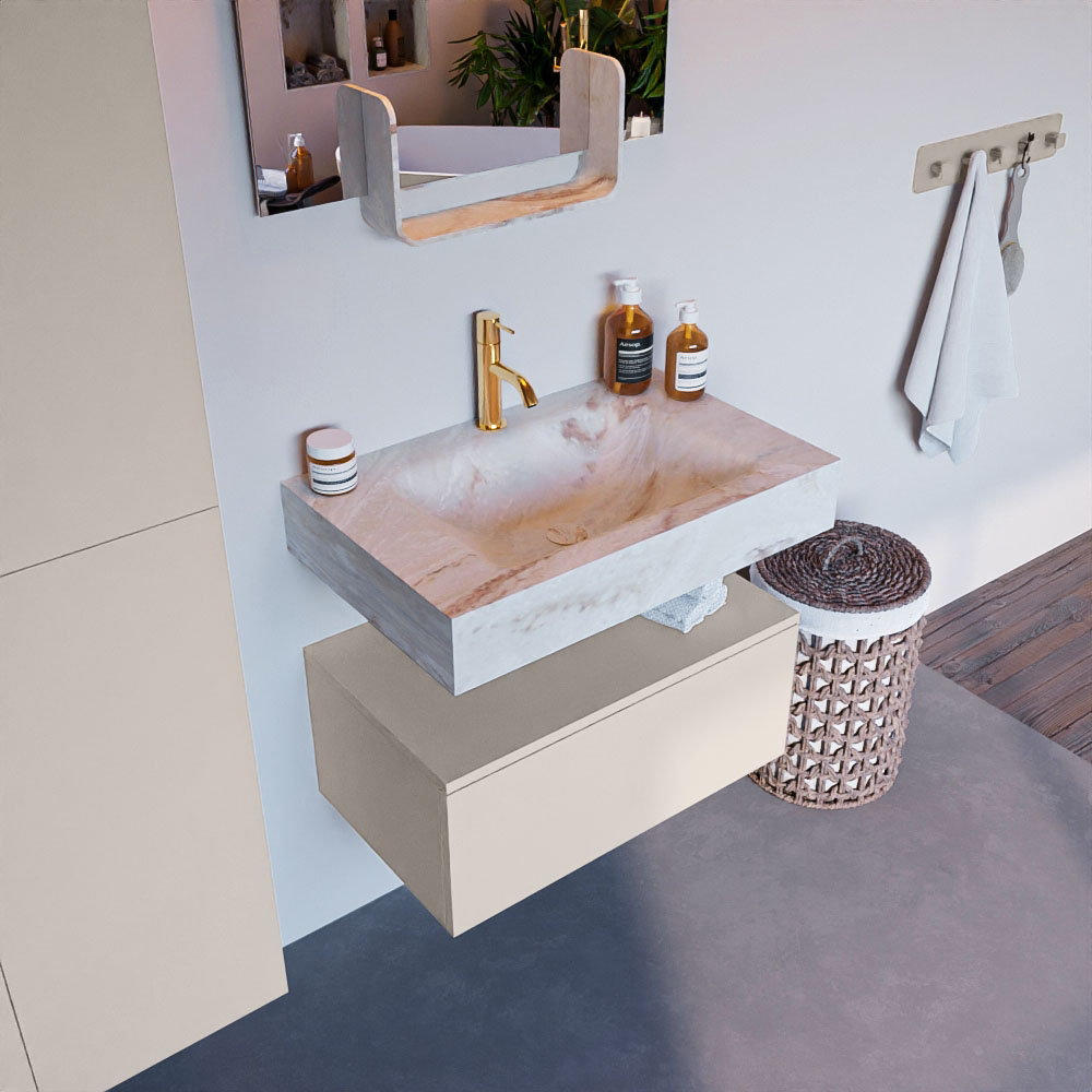 MONDIAZ ALAN-DLUX 70cm mueble de baño Linen 1 cajón. Lavabo CLOUD Centro 1 orificio color Frappe. 1 MONDIAZ ALAN-DLUX 70cm mueble de baño Linen 1 cajón. Lavabo CLOUD Centro 1 orificio color Frappe.