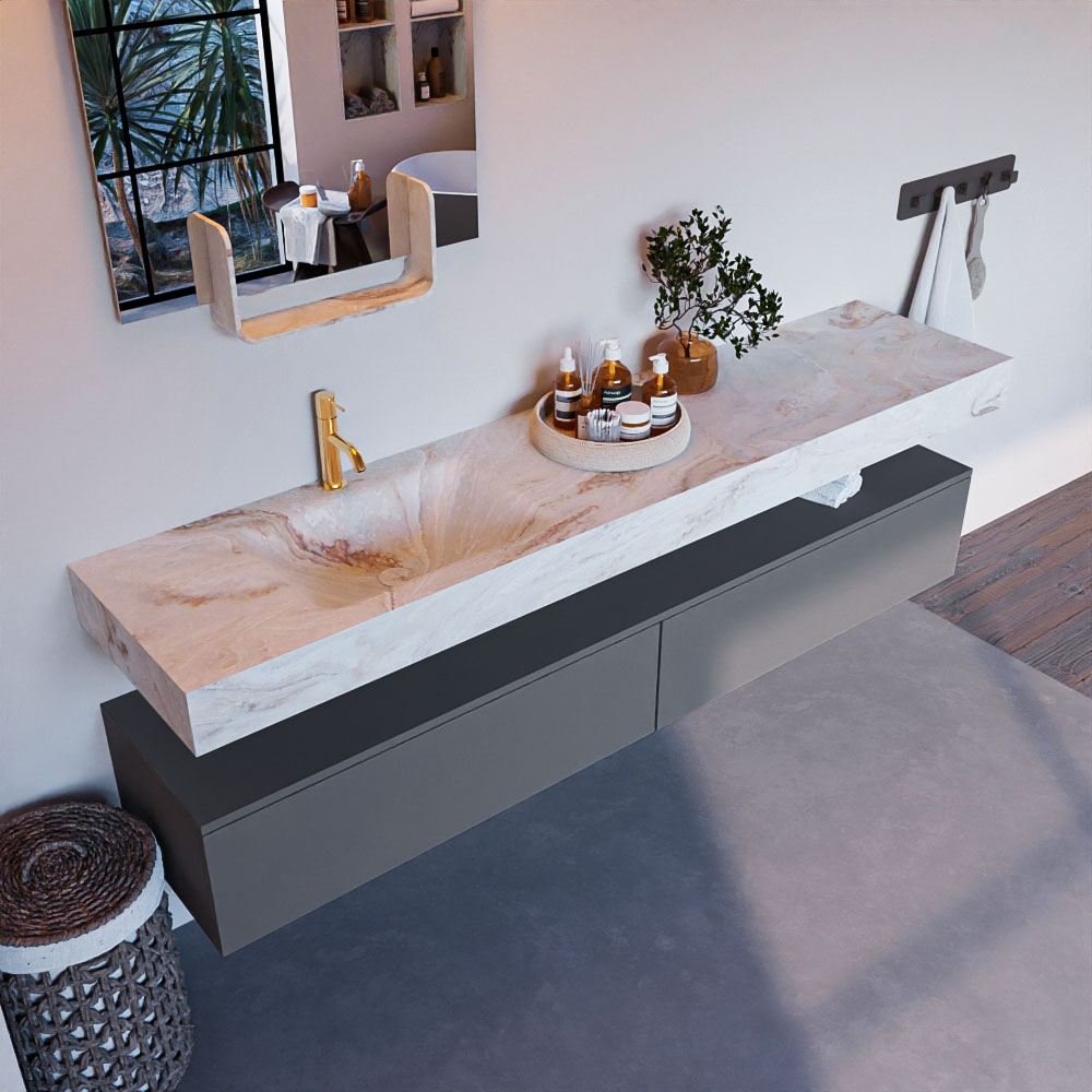MONDIAZ ALAN-DLUX 200cm mueble de baño Plata 2 cajones. Lavabo CLOUD Izquierda 1 orificio color Frappe. 1 MONDIAZ ALAN-DLUX 200cm mueble de baño Plata 2 cajones. Lavabo CLOUD Izquierda 1 orificio color Frappe.