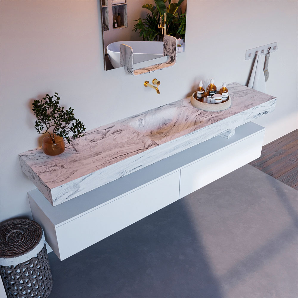 MONDIAZ ALAN-DLUX 200cm mueble de baño Talc 2 cajones. Lavabo CLOUD Centro sin orificios color Glace. 1 MONDIAZ ALAN-DLUX 200cm mueble de baño Talc 2 cajones. Lavabo CLOUD Centro sin orificios color Glace.