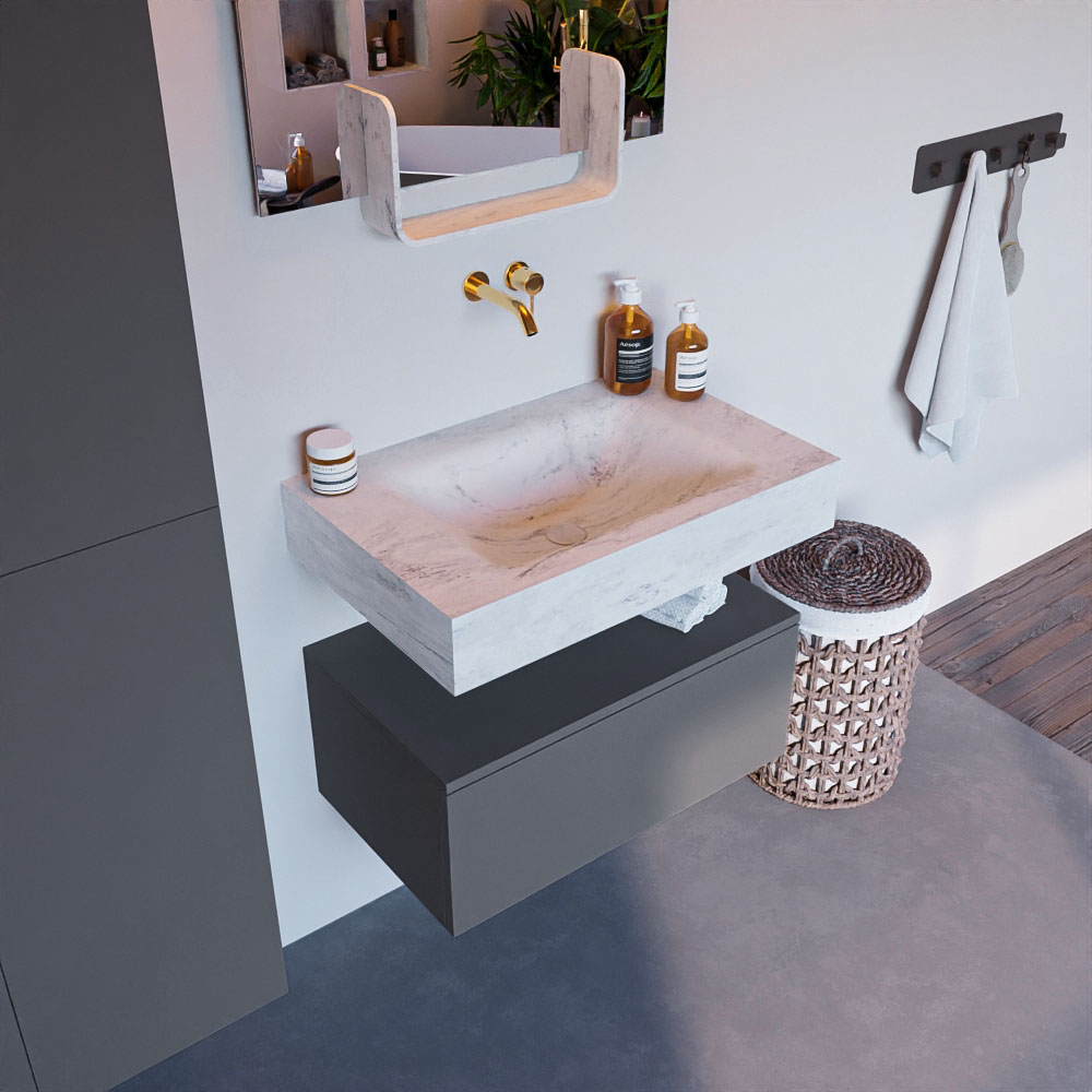 MONDIAZ ALAN-DLUX 70cm mueble de baño Plata 1 cajón. Lavabo CLOUD Centro sin orificios color Opalo. 1 MONDIAZ ALAN-DLUX 70cm mueble de baño Plata 1 cajón. Lavabo CLOUD Centro sin orificios color Opalo.
