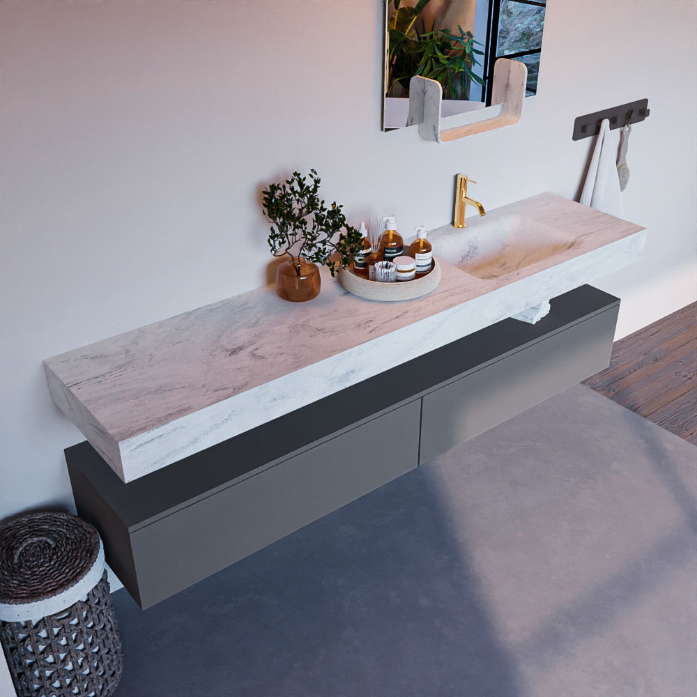 MONDIAZ ALAN-DLUX 200cm mueble de baño Plata 2 cajones. Lavabo CLOUD Derecho 1 orificio color Opalo. 1 MONDIAZ ALAN-DLUX 200cm mueble de baño Plata 2 cajones. Lavabo CLOUD Derecho 1 orificio color Opalo.