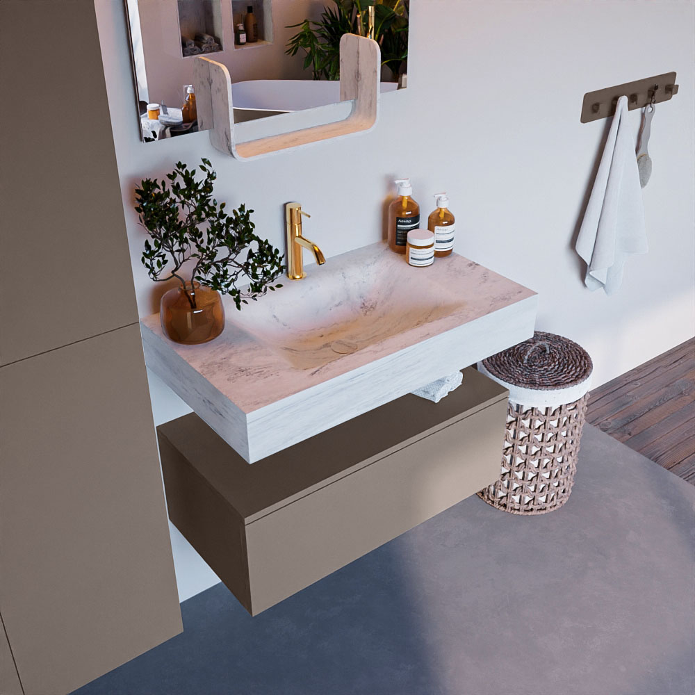 MONDIAZ ALAN-DLUX 80cm mueble de baño Smoke 1 cajón. Lavabo CLOUD Centro 1 orificio color Opalo. 1 MONDIAZ ALAN-DLUX 80cm mueble de baño Smoke 1 cajón. Lavabo CLOUD Centro 1 orificio color Opalo.