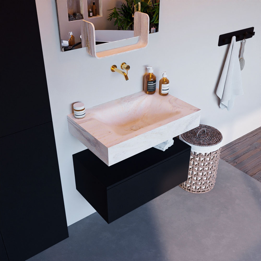 MONDIAZ ALAN-DLUX 70cm mueble de baño Urban 1 cajón. Lavabo CLOUD Centro sin orificios color Ostra. 1 MONDIAZ ALAN-DLUX 70cm mueble de baño Urban 1 cajón. Lavabo CLOUD Centro sin orificios color Ostra.