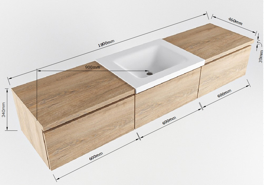 MONDIAZ BUKLA 180cm mueble de baño con módulo 60 Dark Brown 3 cajones. Lavabo CLOUD centro 1 orificio color Urban 7 MONDIAZ BUKLA 180cm mueble de baño con módulo 60 Dark Brown 3 cajones. Lavabo CLOUD centro 1 orificio color Urban - Imagen 7
